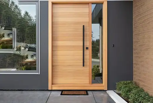 contemporary wood exterior door