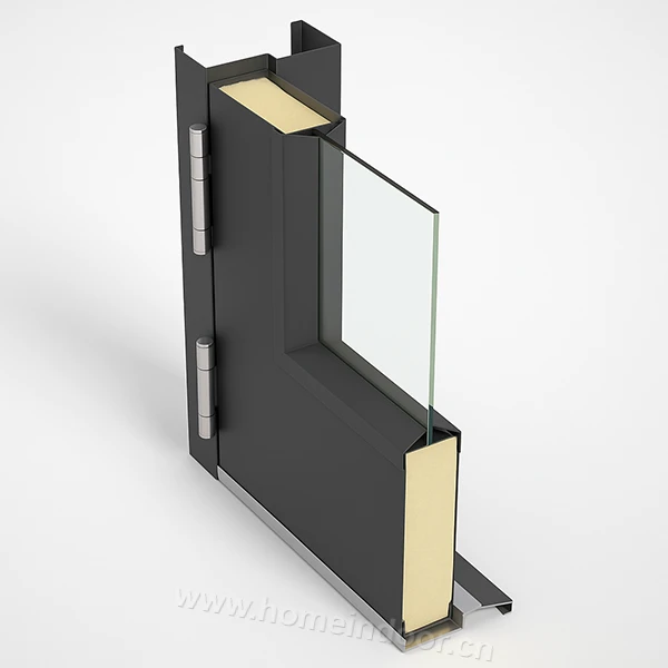 door with PU core steel glass door