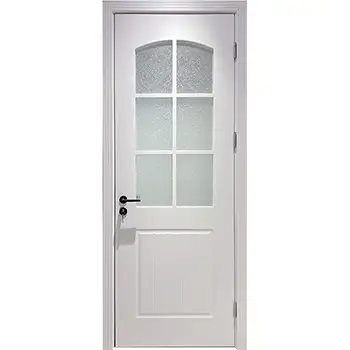 Bathroom white wood half lite interior door glass insert