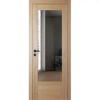 Full length mirrored interior wood door for bathroom