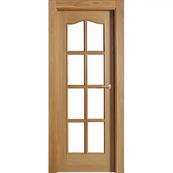 Interior solid wood bathroom 1 lite french glass door with grids