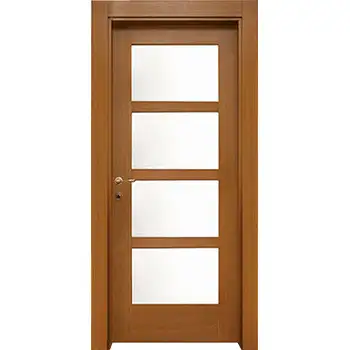 Solid mahogany wood 4 lite interior french door