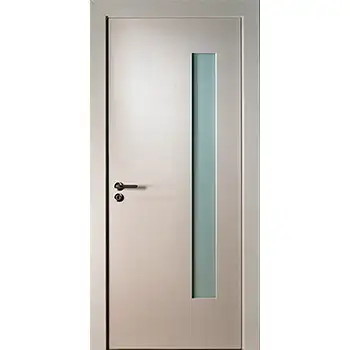 White 1 narrow glass lite wood door for office