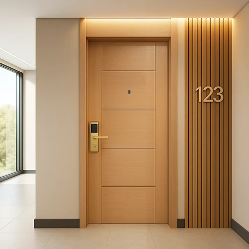 UL fire rated wood hotel guest room door