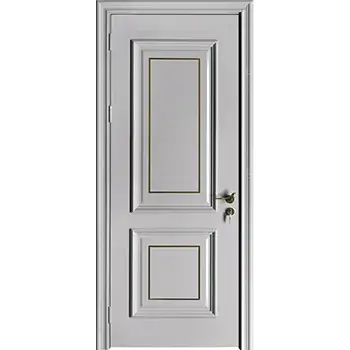 MPD14 house Interior Bedroom white painted 2 panel with molding MDF solid core door