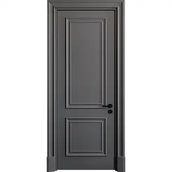 MPD15 Residential Interior Bedroom black painted 2 panel with molding MDF solid core door