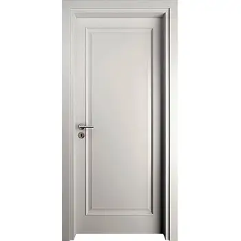 White paint 1 panel interior bedroom door with molding