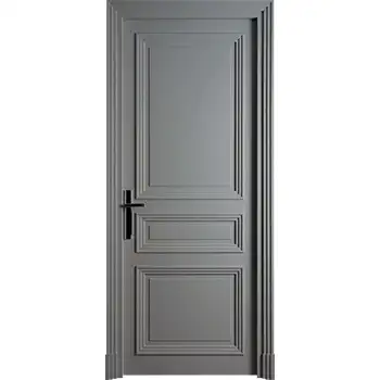 Classic interior grey paint 3 panel with molding wood door for bedroom