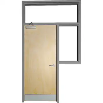 DWSL15 commerical internal office flush mullion steel door with side-lite
