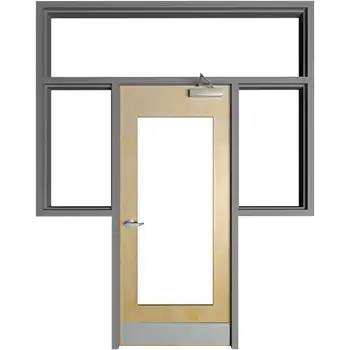DWSL07 commerical Interior office glazed mullion galvanized-steel door 