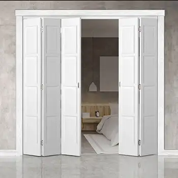 FLD16 house internal closet white painted riased panel wood folding door