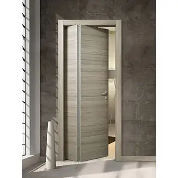 FLD04 Residential Interior closet grey painted flush wood bi-fold door