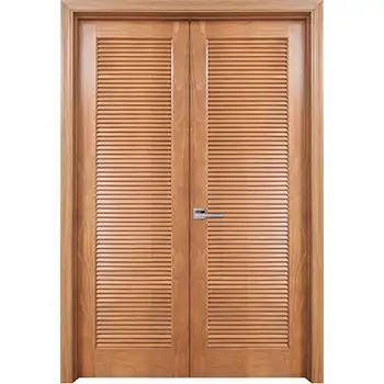 Internal solid wood prehung double full louvered closet door