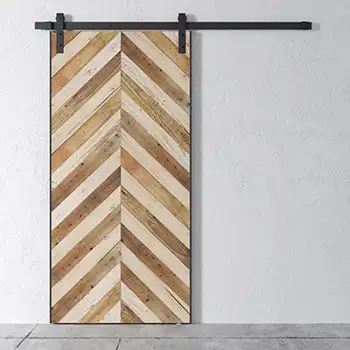 WBD20 Residential Interior closet rustic brown painted flush wood barn door