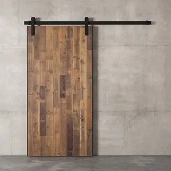 WBD28 Residential Interior room brown painted flush wood barn door