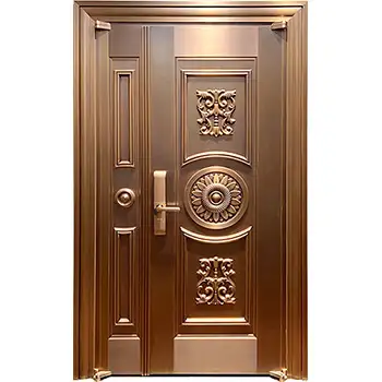 CPD11 house external main entrance classic 3 panel armored security brass door