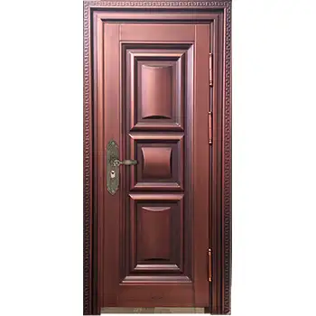 CPD15 Residential external main entrance classic 3 panel armored security brass door