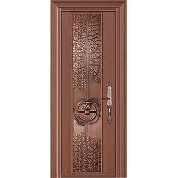 CPD26 house exterior entrance carved security copper door