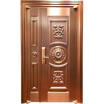 CPD07 villas exterior main entrance classic 3 panel armored security brass door