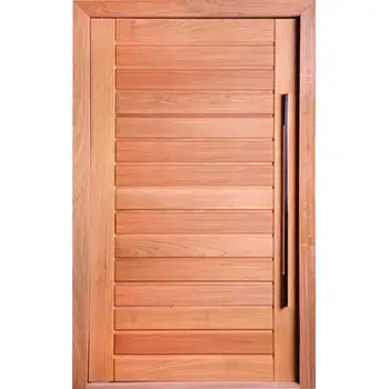 EMW14 house external entry contemporary brown varnish battens solid mohagany door