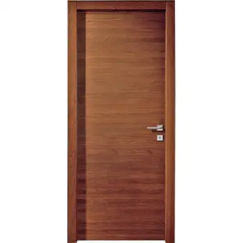 Interior bedroom wood Mahogany veneer flush panel door
