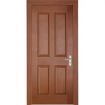 house Interior room brown oak veneer painted 4 panel riased panel MDF solid core door