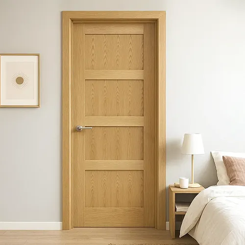 Interior wood four panel oak shaker door