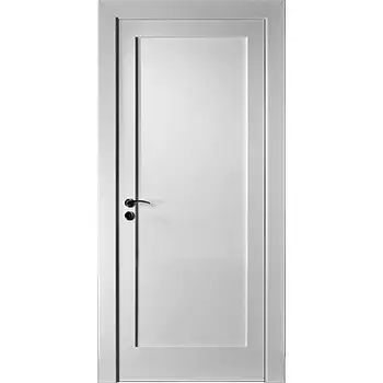 House Interior Bedroom white painted 1 panel shaker MDF solid core door