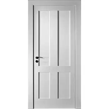 Residential Internal room white paint prehung four panel shaker style internal door