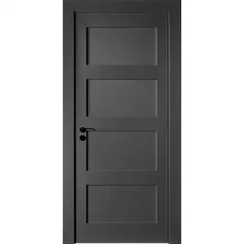 Home Interior Bedroom black painted 4-panel shaker prehung interior doo