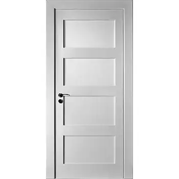 Bedroom white painted 4-panel shaker prehung interior door