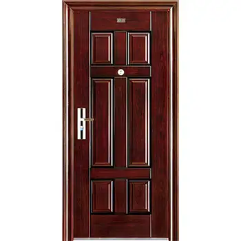 House steel 6 panel burglar resistant front door