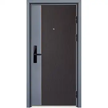Modern flush multi lock security steel door with fingerprint lock